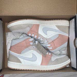Nike Air Jordan 1 Mid Milan pink sneakers style